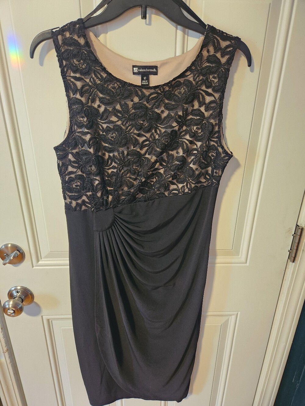 Valerie Bertinelli Black And Nude/Ivory Dress Size 12